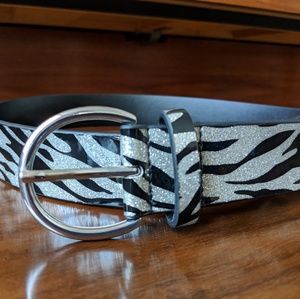 Sparkly zebra belt